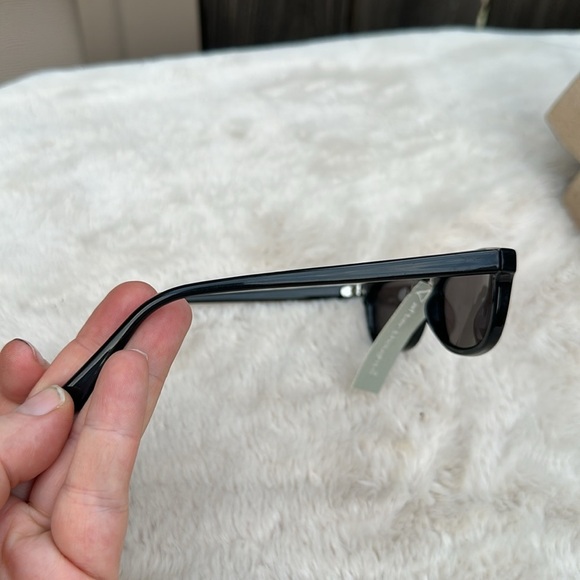 Vintage Dead Stock After Thoughts Black Rectangular Sunglasses - Picture 2 of 7